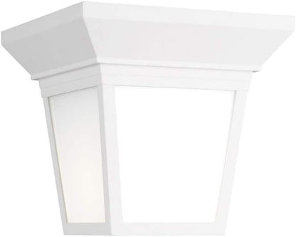 Generation Lighting 1-Light LAVON Traditional Outdoor Ceiling Light White 7546701-15, Flush Mount Ceiling Light Fixture for Home Decor, Farmhouse Outdoor Light Fixture Can Use LED Light Bulb