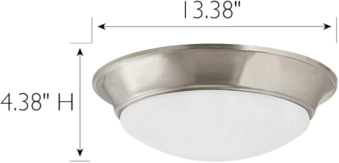 Design House 588848-SN Tess 13-inch Modern Integrated LED Twist Disk Ceiling Light with Alabaster Glass Shade for Bathroom Entryway Living Room, Satin Nickel