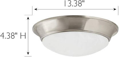 Design House 588848-SN Tess 13-inch Modern Integrated LED Twist Disk Ceiling Light with Alabaster Glass Shade for Bathroom Entryway Living Room, Satin Nickel