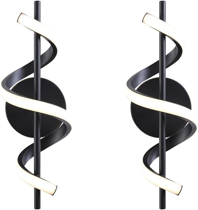 Wall Sconce Set of 2 Wall Lighting Fixture Lamps for Bedroom Living Room LED Warm Light Modern Wall Mounted Lights Hallway Hotel Indoor