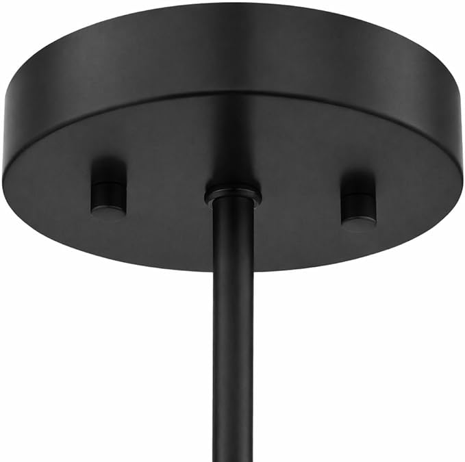 Design House Gracelyn 1-Light Dimmable Semi-Flush Ceiling Light, Clear Seedy Glass, Matte Black, 588517