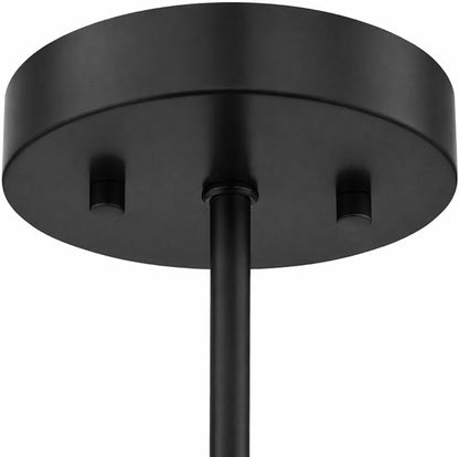 Design House Gracelyn 1-Light Dimmable Semi-Flush Ceiling Light, Clear Seedy Glass, Matte Black, 588517