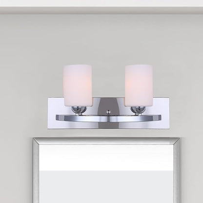 Canarm IVL370A02CH-O Ltd Hampton 2 Light Vanity, Chrome with Flat Opal Glass