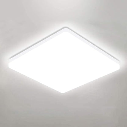 OOWOLF 25W 6000K LED Flush Mount Ceiling Light Fixture Ultra Slim, 12inch Waterproof Bathroom Square LED Ceiling Lamp Fixture Without Flicker, 85Ra+ Daylight White for Kitchen Bedroom Hallway Office