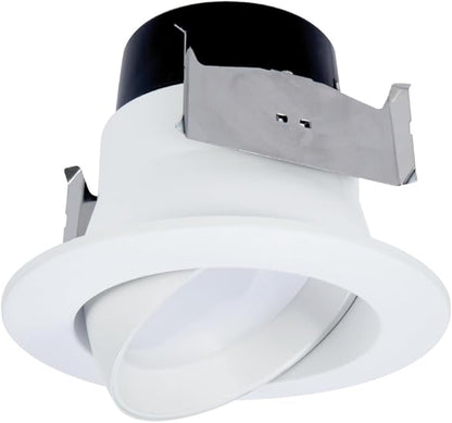 HALO 4 in. Integrated LED Recessed Retrofit Adjustable Downlight Module, 3000K, Warm White, 600 Lumens, 35 Degree Tilt, 360 Degree Rotation LA4069301EWH
