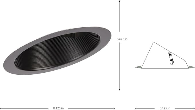 Progress Lighting P806008-020 6" Recessed Sloped Ceiling Step Baffle Trim Antique Bronze 6" Housing (P605A Series)