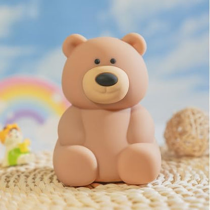 QANYI Teddy Bear Night Light – Soft Squishy Silicone Touch Lamp, USB Rechargeable & Dimmable, Cute Bedroom Decor for Kids Nursery, Birthday Christmas Gift for Toddlers, Girls & Boys