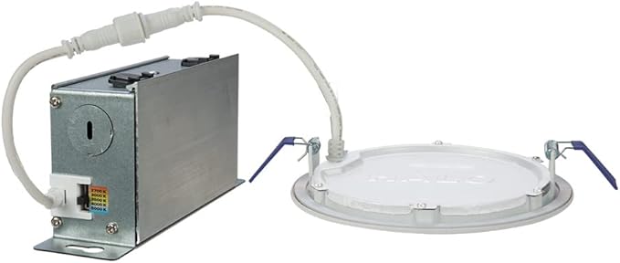 HALO HLB 4 inch LED Recessed Light, Thin Canless w/Selectable Color Temperatures, 0-10V Dimming, 120-277V Input - HLB4069FSE010MWR