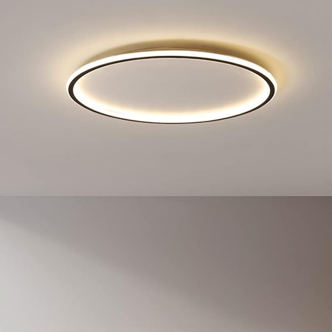 Dimmable LED Ceiling Light Fixture Flush Mount,12" Round Recessed Ceiling Lamp with APP Adjustment,Black Ceiling Lamp 3000K-6000K 33W Close to Ceiling Indoor Lighting for Bedroom Dining Living Room