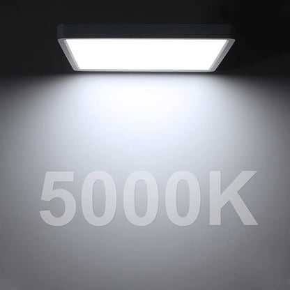 LED Flush Mount Ceiling Light Fixture, 5000K Daylight White, 12inch 24W, 3200LM, Slim Flat Panel Lighting Fixture, Square Modern Ceiling Lamp for Bedroom, Kitchen, Living Room, Closet, Stairwell