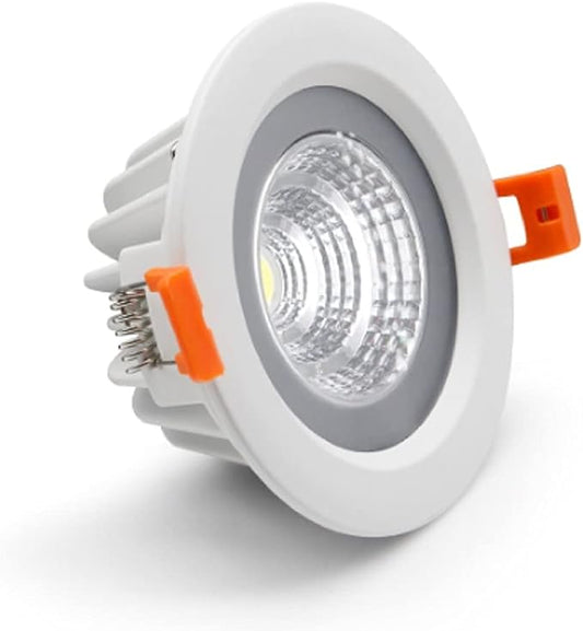 LS-PRO 3.5inch 7w LED Recessed Ceiling Light Slim Aluminium Panel, Anti Rust Fixture Downlight Shower Spotlight IP65 Waterproof for Wet Location Indoor & Outdoor Cold light/5000k-White Body