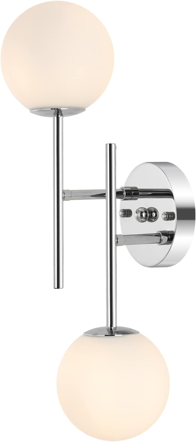 BYOLIIMA Modern Chrome Wall Sconce, 7.5" W x 20" H, G9 Base, Fully Dimmable, Ideal for Bathroom, Kitchen, Living Room, Office