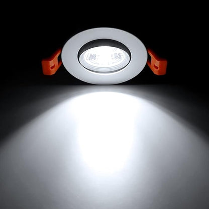 2Inch LED Recessed Ceiling Light, 3W Dimmable LED Downlight, 60 Beam Angle COB Recessed Lights with Driver, Daylight White 5500K, 25W Halogen Bulbs Equivalent for Ceiling Lighting, White 6 Pack