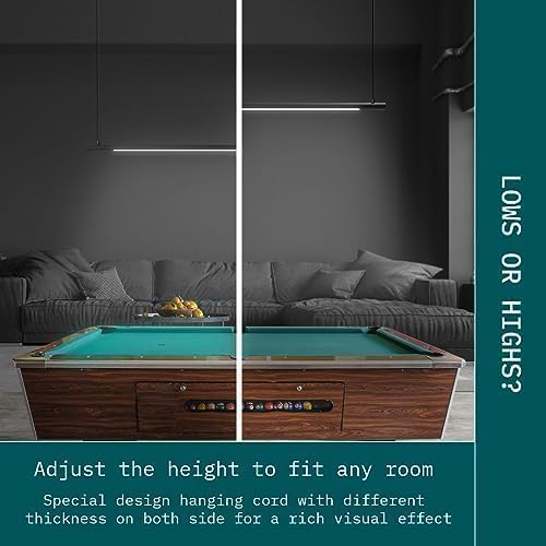 Solvita LED Light –PremiumLights for Pool Table Billiard Living Room Office Kitchen Island, Non-Flickering & Evenly Distributed Light Source & Adjustable Height - Bright White 4000K