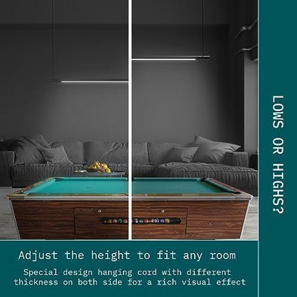 Solvita LED Light –PremiumLights for Pool Table Billiard Living Room Office Kitchen Island, Non-Flickering & Evenly Distributed Light Source & Adjustable Height - Bright White 4000K