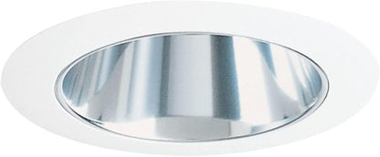 Juno Lighting 17 CWH Halogen Recessed Cone trim, 50 watts, 4 Inch, Unfinished, Clear Alzak with White Trim