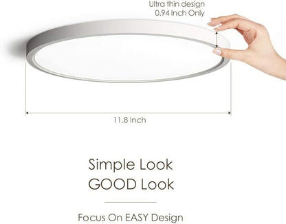 TALOYA Flush Mount Light Fixture, 6 Pack of 20W 12 Inch 5 Color Setting Options Led Ceiling Lamp for Bedroom Hallway Basement Closet Utility Office