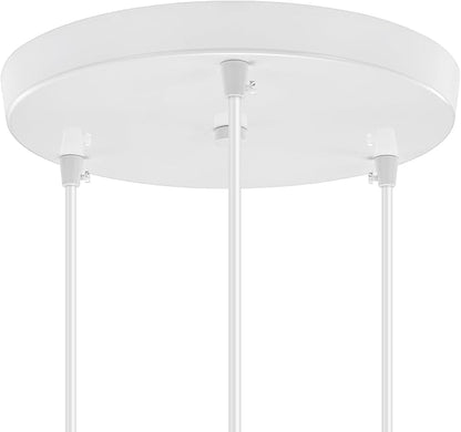 Canomo 10 Inches Chandelier Canopy Pendant Light Canopy Kit Ceiling Light Plate with All Hardware Includes Hook, Cord Grip for Chandelier Pendant Light (White, 10 Inch-3 Holes Light Fitting)