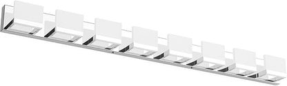 Tipace 8 Lights Modern LED Chrome Vanity Light for Bathroom Wall Light Up and Down LED Bathroom Light Fixtures Over Mirror(White Light 6000K)