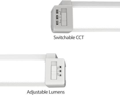 Lithonia Lighting TruWrap 4 Foot LED Ceiling Light Fixture, Low-Profile Wraparound LED Shop Light, Adjustable Lumens, Selectable Warm White/Cool White/Daylight Color, Flat Diffuser, Narrow Width