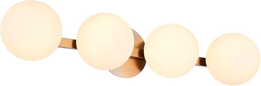 Bathroom Vanity Light Fixtures, Modern 4 Lights Globe Wall Sconce Lighting Brushed Nickel, Porch Wall Mount Light Fixture for Bathroom, Mirror Cabinets Hallway Stairs