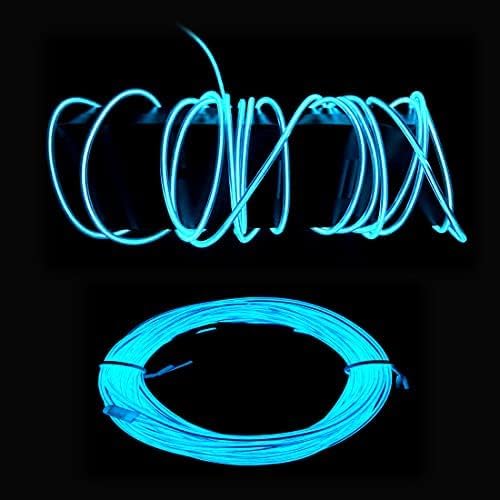 3m Ice Blue neon Wire Flash Electroluminescence, Cutting El Wire,Used for DIY Design, Various Holiday Party Decoration. (Ice Blue, 3m)