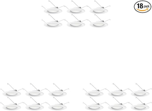 Satco S11641 9.2W LED Recessed Downlight Retrofit Value Pack, 5-6 Inches, White, 6 Count (Pack of 3)