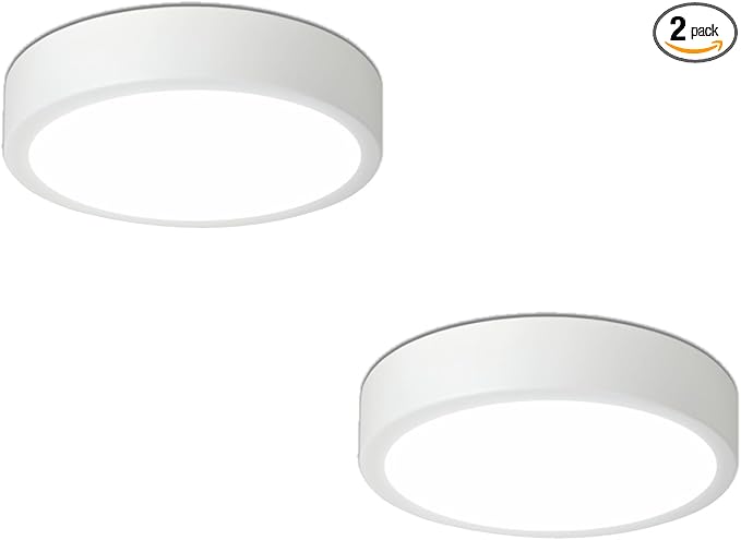 11" Modern LED Ceiling Light, White Flush Mount Ceiling with 5CCT 2700K-5000K, Dimmable LED Light Fixtures Ceiling Mount for Kitchen Bathroom Bedroom Hallway, 2 Packs