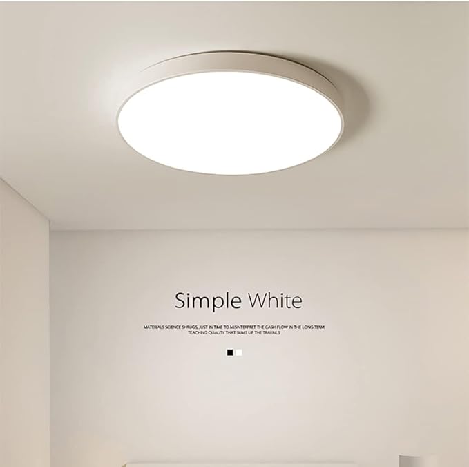 LED Ceiling Light Fixture,12 Inch Modern Round Recessed Ceiling Lights,3000K-6000K Dimmable Light,White 18W Close to Ceiling Lighting Flush Mount for Bedroom Living Room Ceiling Lamp