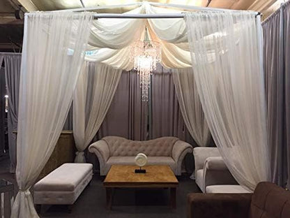 AK TRADING CO. 120" Wide (10ft Wide) X 120 Yards Roll - Sheer Voile Chiffon Fabric - Perfect for Draping Panels and Masking for Weddings, Parties & Events, Tent Draping - White