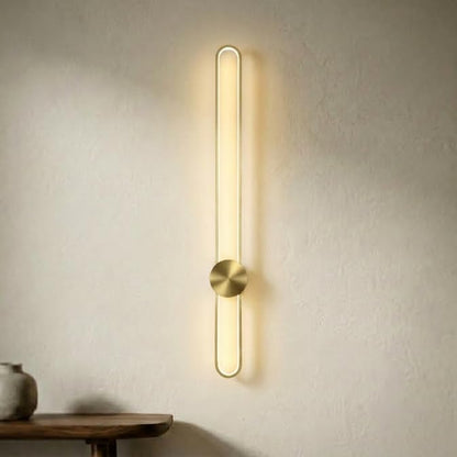 Modern Wall Sconce Dimmable 3000K/4000K/6000K LED Wall Light Fixture, Hardwired Wall Lamp for Living Room, Dining Room, Bedroom, Hallway, Lobby, Entryway (Brushed Gold, 43.3inch/H110cm)