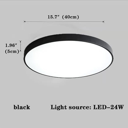 LED Ceiling Light Fixture,16 Inch Modern Round Recessed Ceiling Lights,Dimmable Light,Black 24W Close to Ceiling Lighting Flush Mount Living Room Bedroom,3000K-6000K
