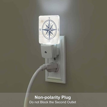 Compass Night Light Vintage Ocean Geographical Exploration Sign 0.5W Night Lights Auto LED Lamp Energy Saving Square Lights for Room Bedroom Bathroom