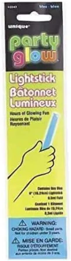 Blue Glow Light Stick - 6" - Premium Bright Green Plastic Glow Stick - Ideal for Parties, Concerts, Birthdays, New Year, Christmas, and Neon Events (1 Pc.)