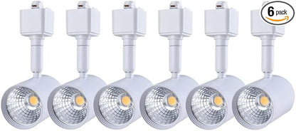 mirrea 6 Pack LED Track Lighting Heads Compatible with Single Circuit H Type Track Lighting Rail Ceiling Spotlight for Accent Task Wall Art Exhibition Lighting 6.5W 24° White (3000K Warm White)
