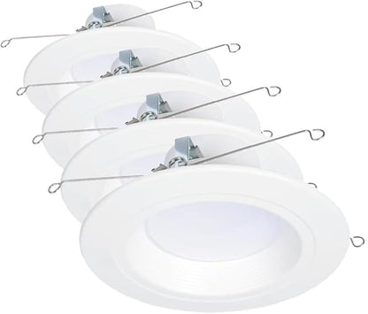 HALO RL 5/6 in LED Recessed Light Trim Selectable Color Temperature 2700K 3000K 3500K 4000K 5000K Dimmable Dim to Warm 600 Lumens Wet Location Indoor Outdoor Retrofit Downlight RL56069FSD2W1EWH