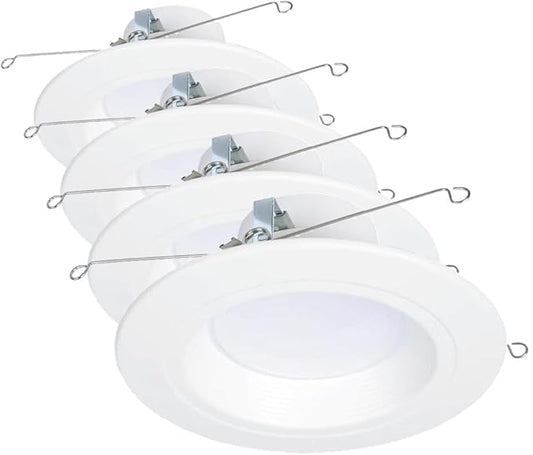 HALO RL 5/6 in LED Recessed Light Trim Selectable Color Temperature 2700K 3000K 3500K 4000K 5000K Dimmable Dim to Warm 600 Lumens Wet Location Indoor Outdoor Retrofit Downlight RL56069FSD2W1EWH