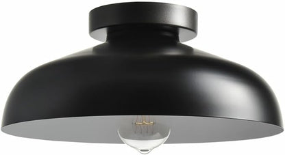 DIRYZON 12-Inch Industrial Ceiling Light Fixture,Black Bedroom Ceiling Light,Metal Ceiling Lighting for Hallway Kitchen