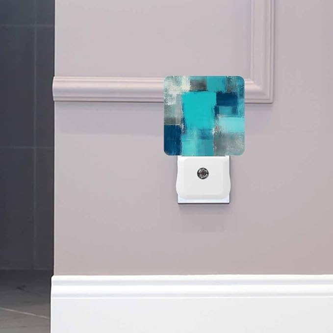 Wall Texture Night Light Turquoise Plug into Wall with Dusk to Dawn Light Sensors 0.5W Warm Nightlights for Bedroom Bathroom Hallway