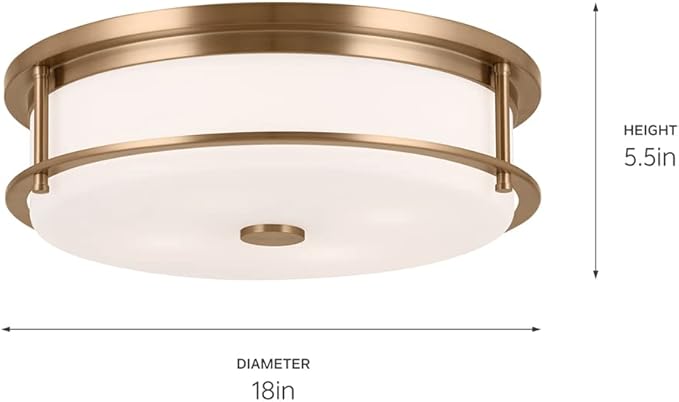Kichler Brit 52597CPZ Flush Mount 4-Light 18˝ with Satin Etched Cased Opal Glass in Champagne Bronze