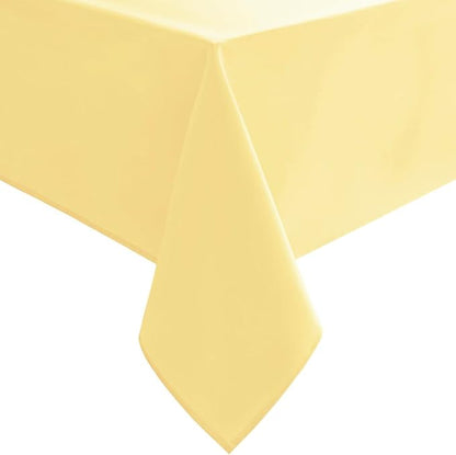 Hiasan Rectangle Tablecloth Light Yellow - Wrinkle Resistant and Waterproof Washable Polyester Fabric Table Cloth for Dining Party and Outdoor Use, 60 x 140 Inch