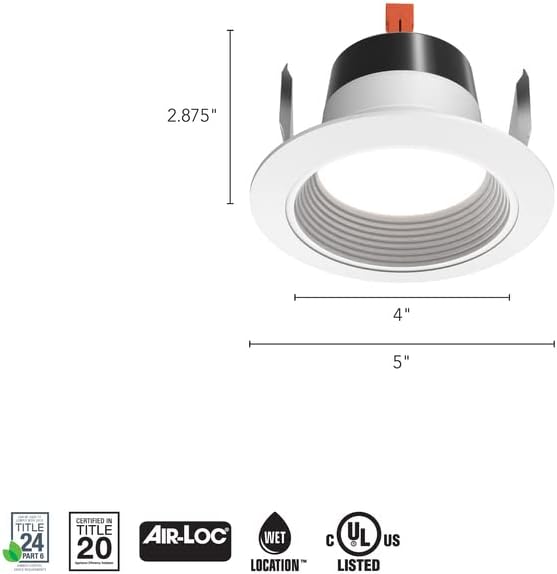 Juno 4 Inch LED Recessed Lighting, G4 Series Retrofit LED Downlight, Ceiling Light for Kitchen or Shower, 900 Lumens, 3000K Warm White, Wet Location Rated, Dimmable, Baffle Trim