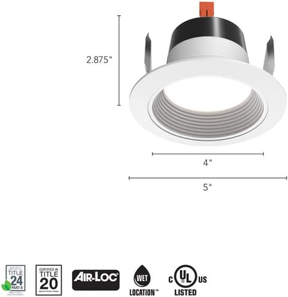 Juno 4 Inch LED Recessed Lighting, G4 Series Retrofit LED Downlight, Ceiling Light for Kitchen or Shower, 900 Lumens, 3000K Warm White, Wet Location Rated, Dimmable, Baffle Trim