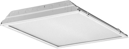 Lithonia Lighting 2x2 Lensed LED Troffer Light, Recessed LED Drop in Ceiling Light with Prismatic Lens for Grid Ceilings, 120 Volt, 4000K Cool White