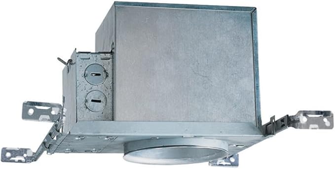 Juno 4 Inch Incandescent Ceiling Light Housing for New Construction, IC Rated Recessed Light with Adjustable Bar Hangers and E26 Socket, Damp Location UL Listed Can Lighting