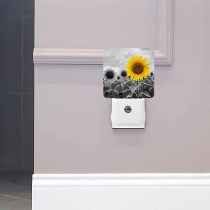 Sunflower Night Light Flowering Plant Leaves LED Night Lights Plug into Wall for Stairway Hallway Bedroom 0.5W Nightlight