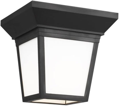 Generation Lighting 1-Light LAVON Traditional Outdoor Ceiling Light White 7546701-15, Flush Mount Ceiling Light Fixture for Home Decor, Farmhouse Outdoor Light Fixture Can Use LED Light Bulb