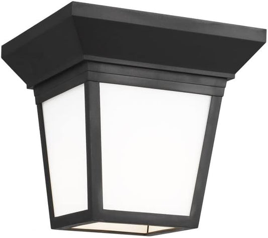 Generation Lighting 1-Light LAVON Traditional Outdoor Ceiling Light White 7546701-15, Flush Mount Ceiling Light Fixture for Home Decor, Farmhouse Outdoor Light Fixture Can Use LED Light Bulb
