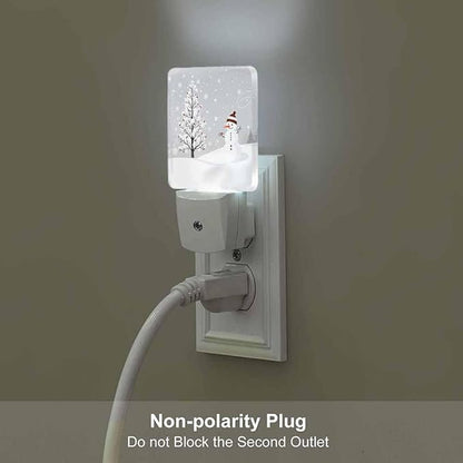 Christmas Card Design LED Night Lights Plug into Wall with Winter Tree and Bullfinches 0.5W Plug in Night Light, Dusk to Dawn, Bright Nightlight Auto On/Off, for Room Bedroom Bathroom