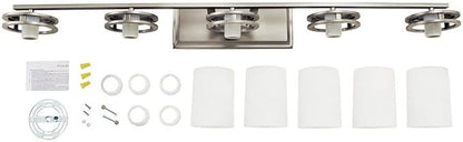Kichler Hendrik 43" 5 Light Vanity Light with Light Umber Etched Glass Olde Bronze®